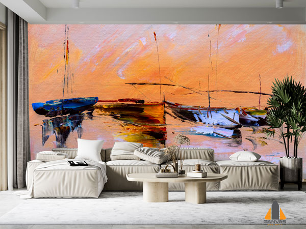 Oil Painting - Sailing Boat Wallpaper