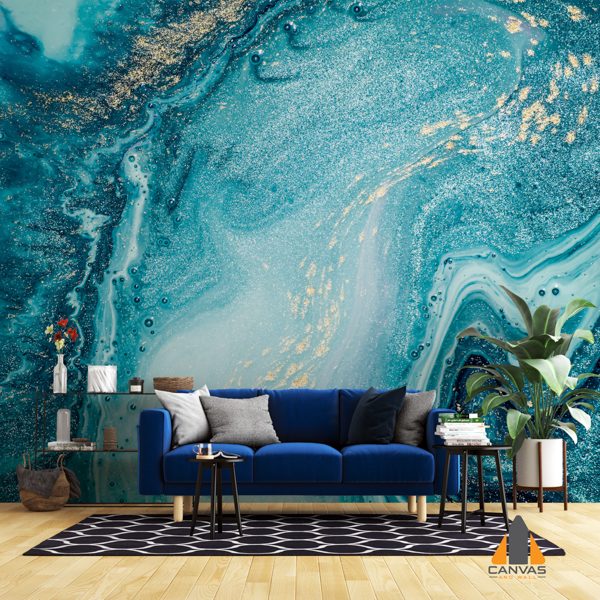 Blue and Gold Marble