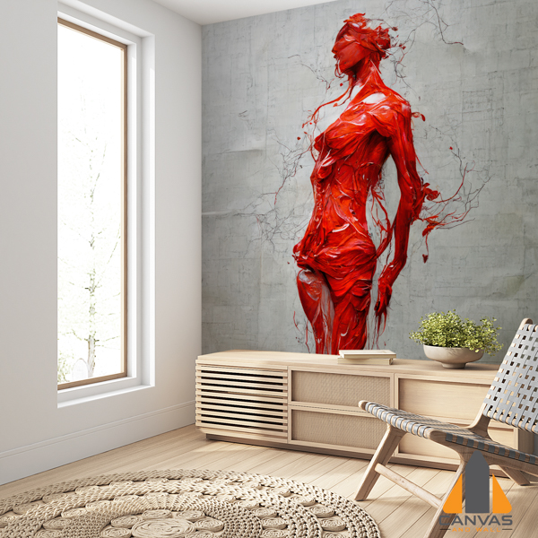 oil-painting-human-anatomy-body-painting-female-figure-blood-red-tone-body-art