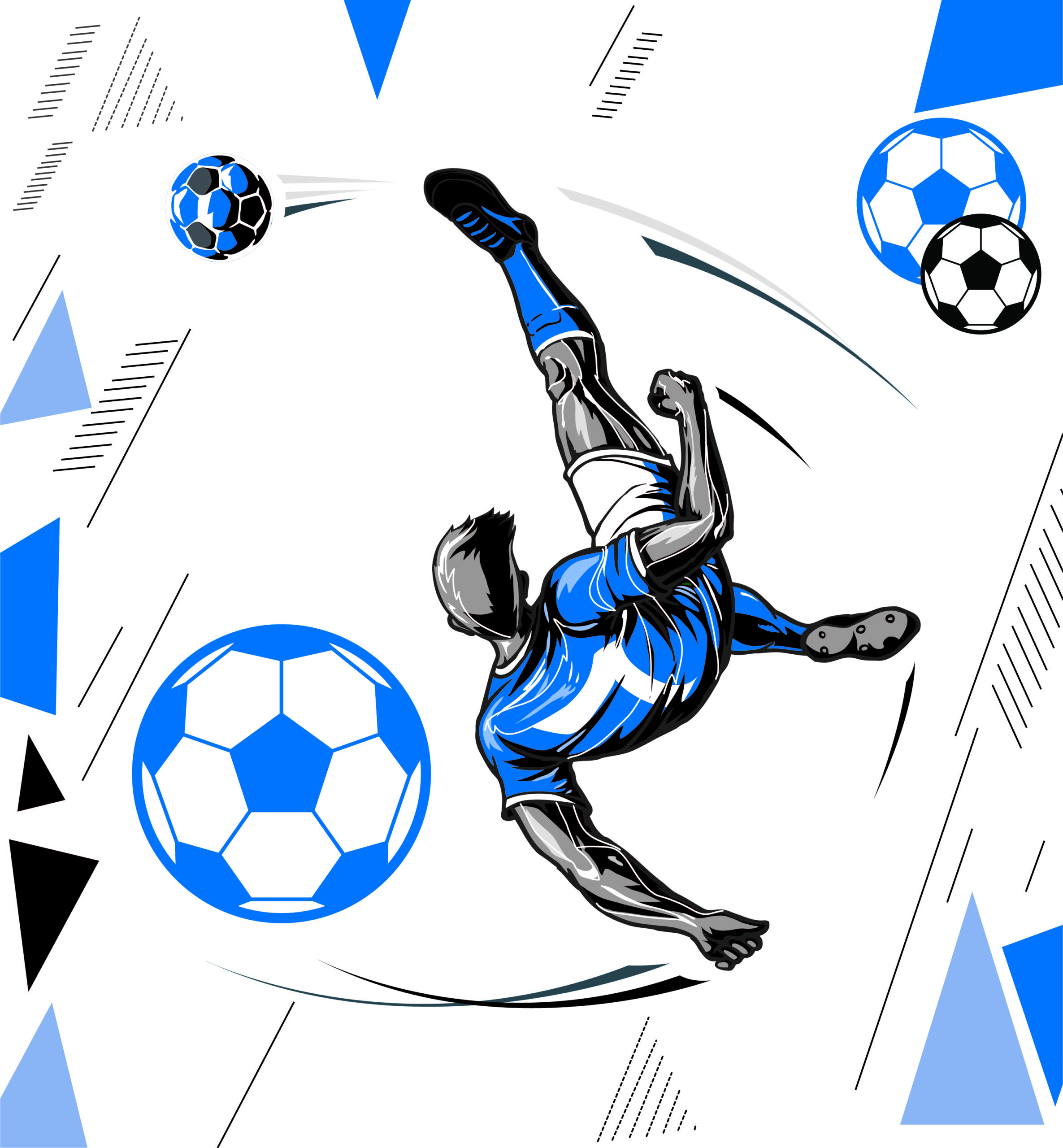 Dynamic pop art soccer player wallpaper design, perfect for a custom wallpaper installation.