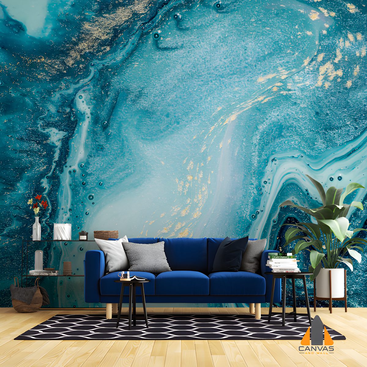 Blue and Gold Marble