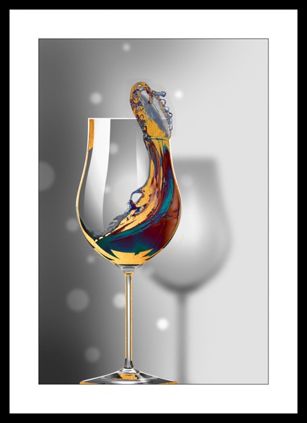 Dramatic wine splash in a stem glass, a beautiful canvas print artwork.
